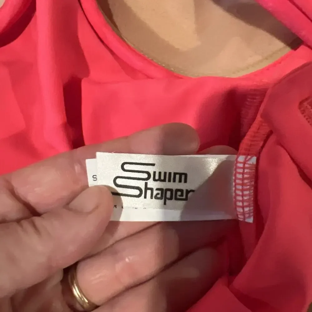 Swim‎ Shaper Union Made Size 8 One Piece Swimsuit Bright Pinky Orange Cupped